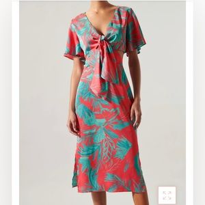 Sugarlips Pink Satin Tropical Dress Size XS